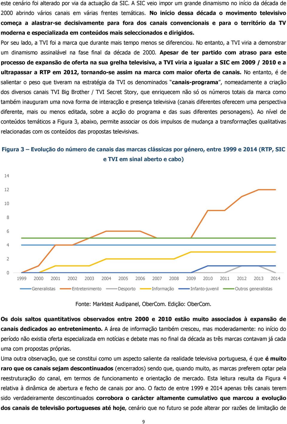 dirigidos. Por seu lado, a TVI foi a marca que durante mais tempo menos se diferenciou. No entanto, a TVI viria a demonstrar um dinamismo assinalável na fase final da década de 2000.