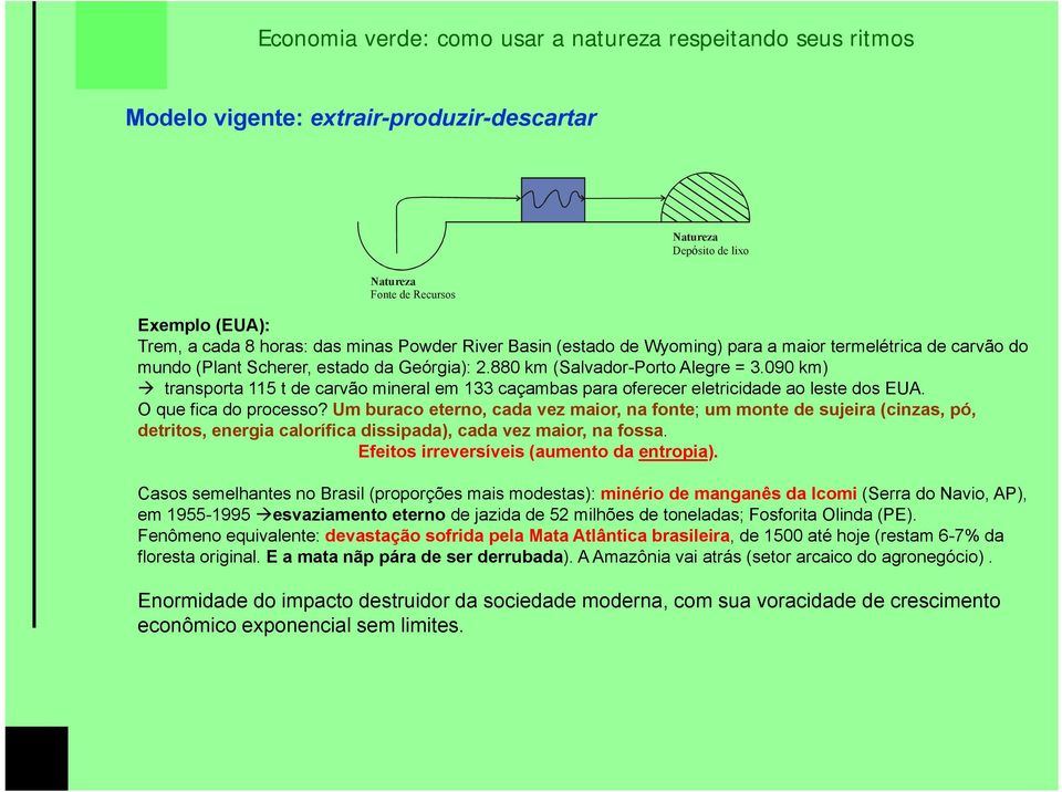 090 km) transporta 115 t de carvão mineral em 133 caçambas para oferecer eletricidade ao leste dos EUA. O que fica do processo?