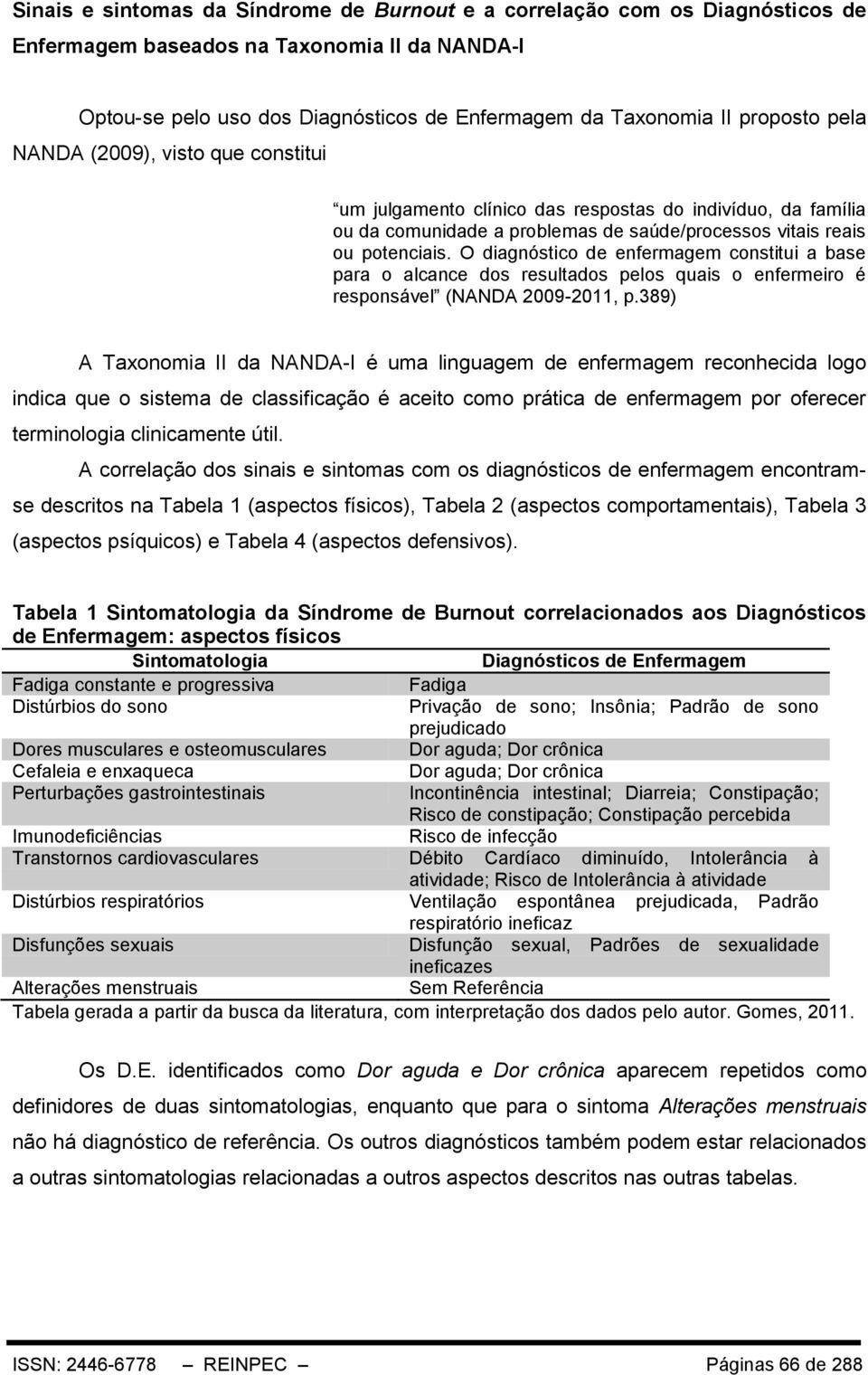 O diagnóstico de enfermagem constitui a base para o alcance dos resultados pelos quais o enfermeiro é responsável (NANDA 2009-2011, p.