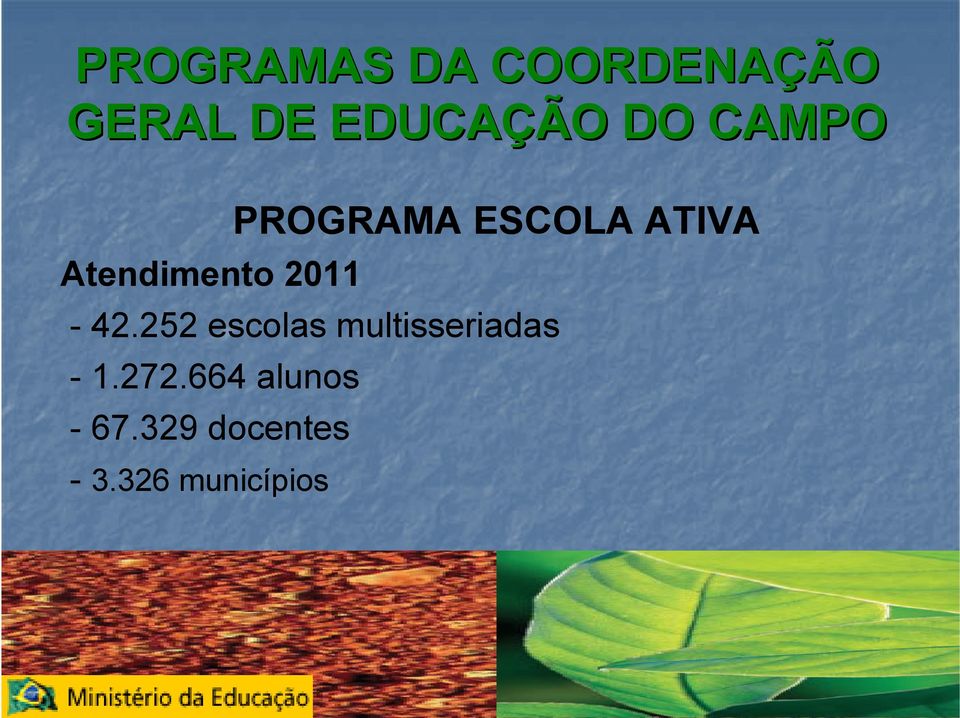 ATIVA - 42.252 escolas multisseriadas - 1.