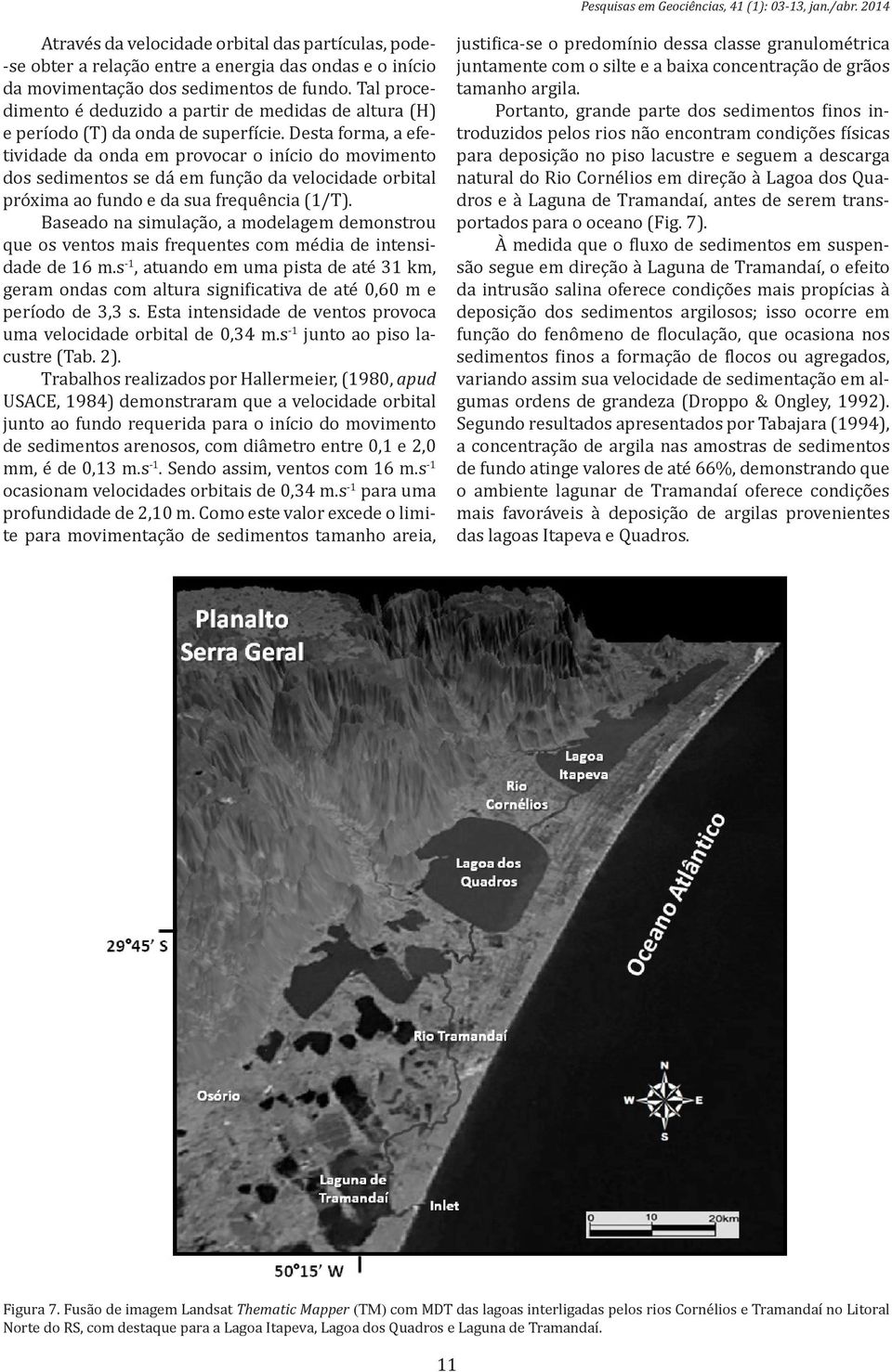 Tal procedimento é deduzido a partir de medidas de altura (H) e período (T) da onda de superfície.