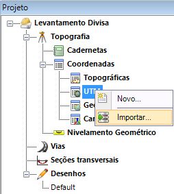 Importando Coordenadas UTM Vamos começar importando o arquivo de coordenadas UTM que está no formato.txt, e que utilizaremos como base para fazer as transformações de coordenadas.