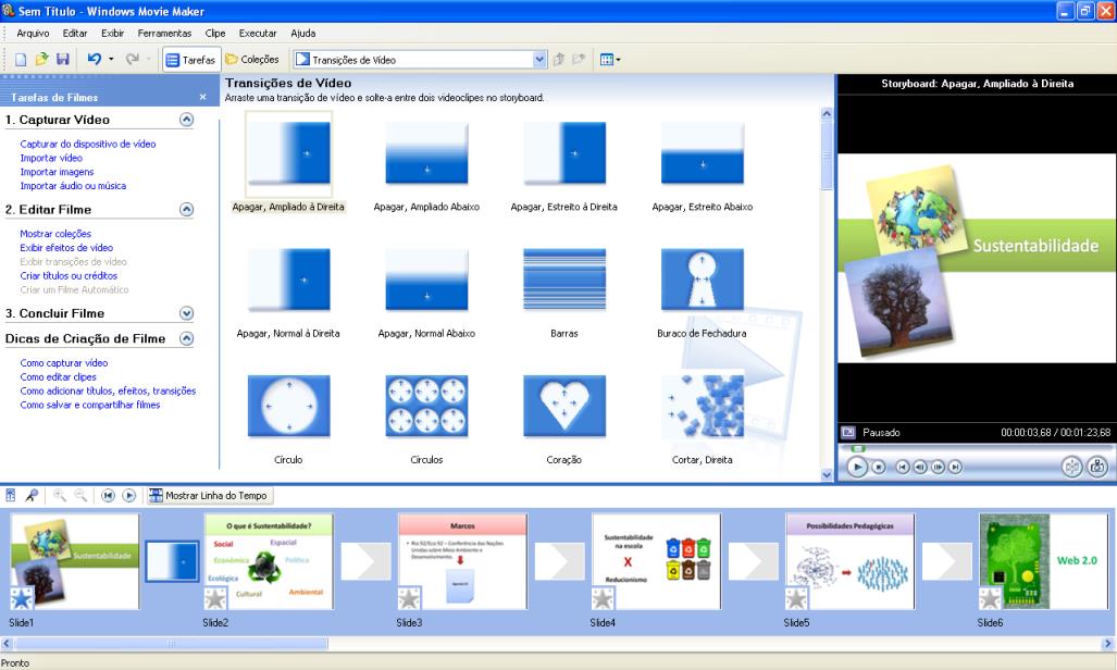 Utilizando o Windows Movie Maker Passo 7 34 O vídeo está quase pronto!