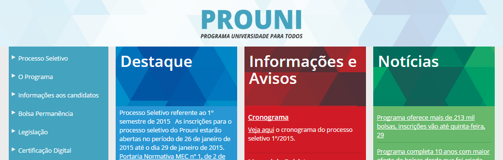 3. Acesso ao Sisprouni Assim que o usuário clicar sobre o link Sistema Prouni, descrito no item 1 acima, será apresentada uma caixa de texto com mensagem em inglês, a qual informa que o sistema