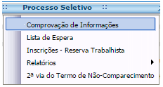 II MENU PROCESSO SELETIVO 1. Item Relatórios / Consulta de Resultados Por meio desse item, as instituições poderão emitir a lista do resultado das inscrições realizadas pelos candidatos.