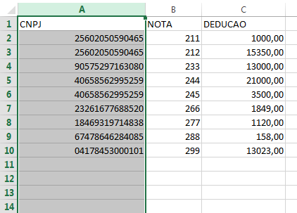 Obs.: se o arquivo (pasta) apresentar mais que uma planilha, clique com o botão direito sobre as demais planilhas e acione Excluir.