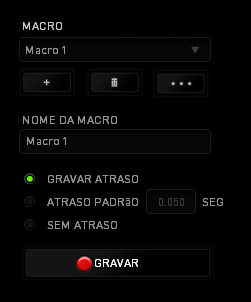 GUIA MACROS A guia Macros permite criar uma série precisa de teclas e botões pressionados. Essa guia também permite que você tenha diversas macros e longos comandos de macros ao seu dispor.