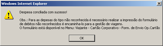 Automaticamente o ambiente estará abrindo um campo para justificativa. Após inclusão da justificativa o botão conciliar deverá ser acionado.