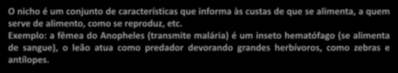 III) Habitat e nicho Habitat: 4. Ecologia de Organismos É o lugar específico onde uma espécie pode ser encontrada, isto é, o seu "ENDEREÇO" dentro do ecossistema.