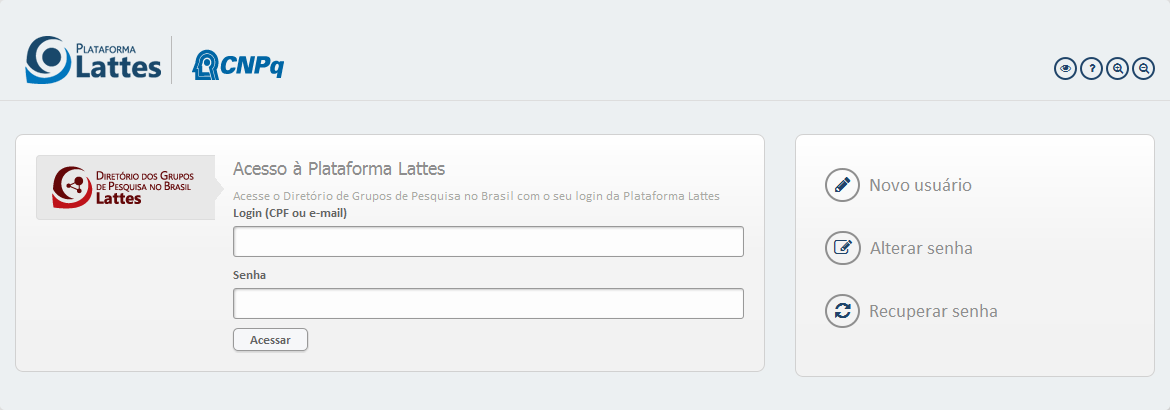 1. INTRODUÇÃO O objetivo deste documento é apresentar as funcionalidades básicas do sistema Diretório dos Grupos de Pesquisa no Brasil DGP e orientar os usuários quanto à sua utilização. 2.