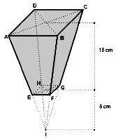 Relativamente ao triângulo [ABF], sabe-se que a altura relativa à base [AB] é 5 cm; AB 6 Qual é a altura desse sólido?