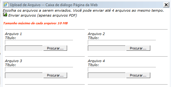 Inserindo documentos Sistema de Gestão do Processo de Pag. Nº 21/23 Uma nova janela irá abrir, perguntando pelo nome e arquivo.