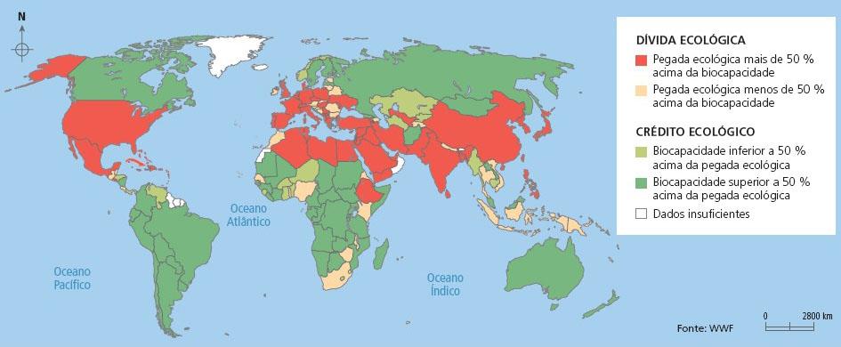 Distribuição e impactos do consumo de recursos naturais Produtores de recursos naturais quase sempre os de mais baixo desenvolvimento (África ou América Central e do Sul).