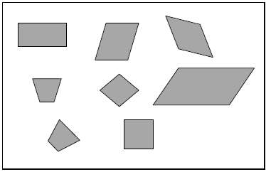 (B)Quadrado, retângulo, topázio e losango. (C)Quadrado, topázio, retângulo e losango. (D)Quadrado, losango, topázio e retângulo. 9.