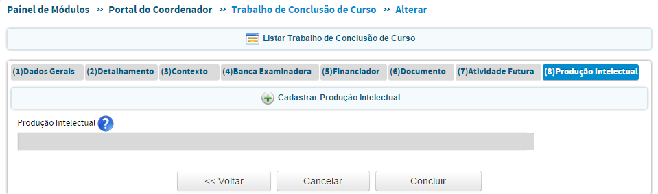 Os programas da modalidade profissional têm, ainda, a possibilidade de associar seus trabalhos de conclusão às produções intelectuais correspondentes, desde que o discente autor do trabalho de