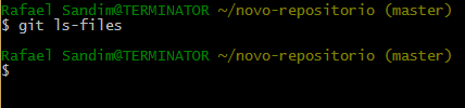 Comando Ls-files Mas será que o Git detecta nosso arquivo recém