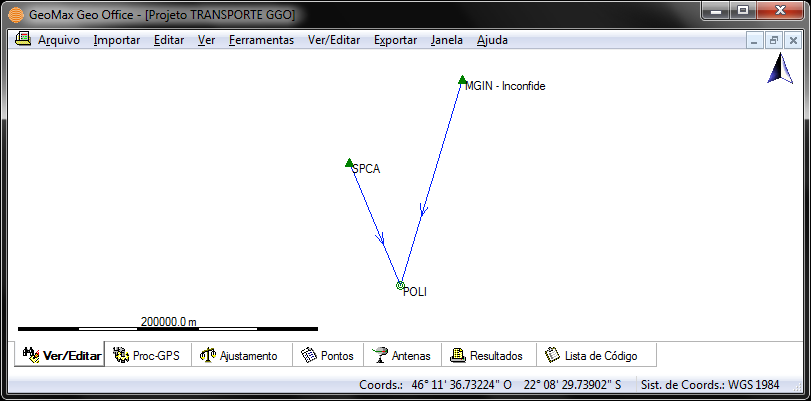 Processamento (GPS) Verifique na vista Grafica