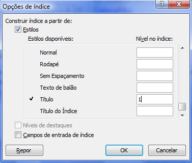 22. Insira o cabeçalho moderno (página ímpar). 23. Insira rodapé moderno (página ímpar). 24. Volte à segunda página (destinada ao índice). Coloque o cursor no início desta página. 25.