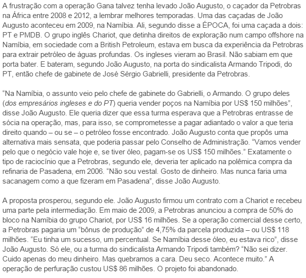 (Cont. do II Relatório Complementar de Análise de Mídia Op. LAVA JATO 09 SR/DPF/PR Pág 10 de 18) Fonte: http://www1.folha.uol.com.