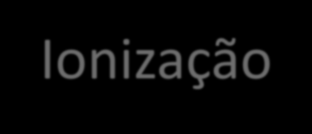 Ionização É uma reação química que ocorre entre moléculas, produzindo íons que