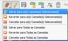 salvar: Quando terminar de desenhar uma nova feição dentro das camadas, não esqueça de Agora que você já possui todas as camadas, e já desenhou as feições, é possível usar o menu de edição para mover