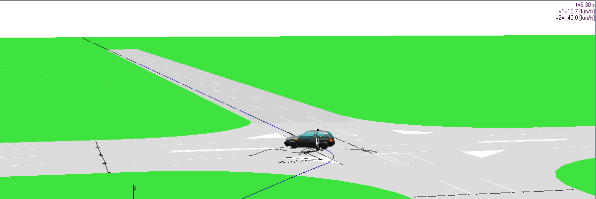 b) O condutor do veículo ligeiro imobilizado no STOP durante 1,5s e não tem a percepção da velocidade a que o motociclo circula c) O veículo ligeiro quase a finalizar a sua manobra e o motociclo a