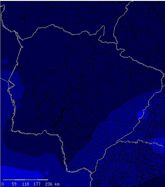 Campo Grande 05 - Mapa do Estado de Mato Grosso do Sul e município de Campo Grande demonstrando as Condições de Qualidade do Ar Campo Grande Fonte: CATT- BRAMS - CPTEC/INPE Data: 07 /11/2016.