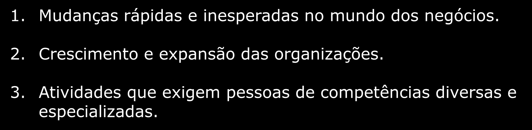 As Perspectivas Futuras: 1. Mudanças rápidas e inesperadas no mundo dos negócios. 2.