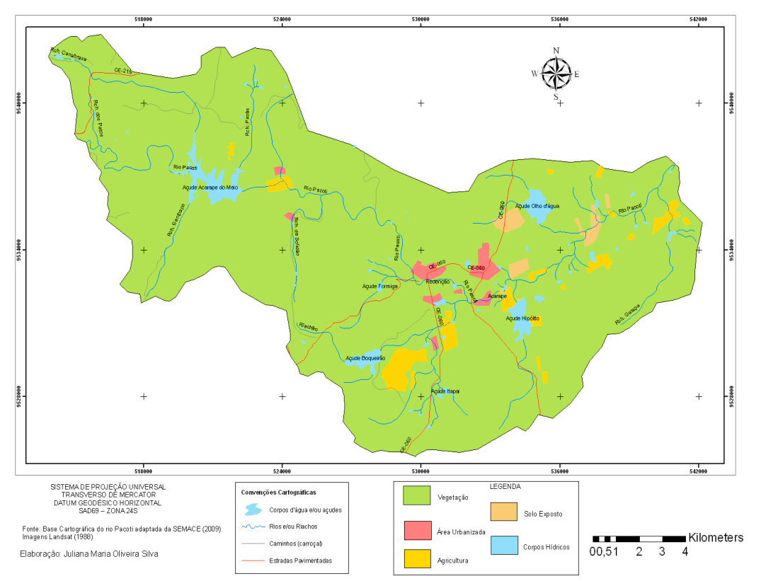 Figura 06: Mapa de Uso da terra referente ao ano de 1988 Elaboração: Queiroz, 2010.