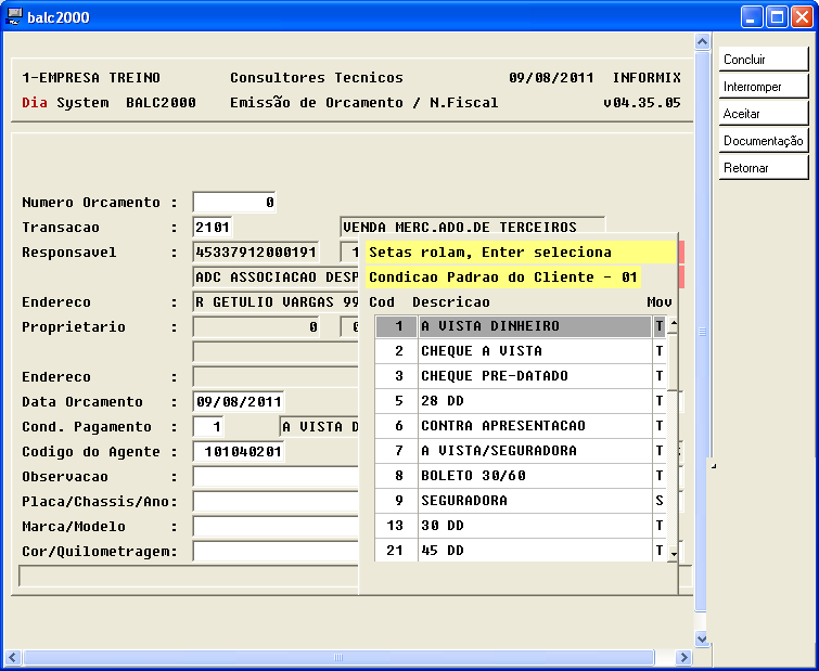 Balconista da Oficina Capitulo 08 Continuando o preenchimento dos campos: