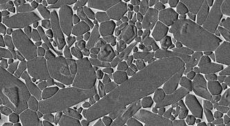 Nitreto de silício (Si 3 N 4 ) A microestrutura consiste em cristais alongados que se entrelaçam formando microbarras.