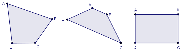 4 As diagonais do quadrilátero são os segmentos e. Dois lados que têm uma extremidade em comum final são chamados adjacentes e dois lados que não são adjacentes são chamados de opostos.