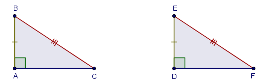66 Figura 4.9.6 Triângulo Retângulo Teorema 4.9.5: O Teorema Hipotenusa-Cateto: Dada uma correspondência entre dois triângulos.