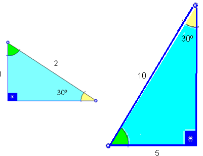 Os triângulos ABC e BDE são semelhantes. Aplicação: Os conceitos fundamentais da trigonometria surgiram da verificação da semelhança entre triângulos retângulos.