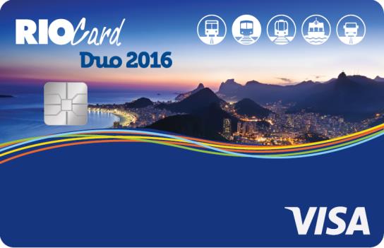 RioCard Visa Jogos Olímpicos Rio 2016 Site BPP 4000 1234 5678 9010 0199 GOOL THRU 03/19 NOME DO PORTADOR Visa Pré-pago RioCard Benefício Moedeiro Transporte + Cartão Pré- Pago Visa: 2