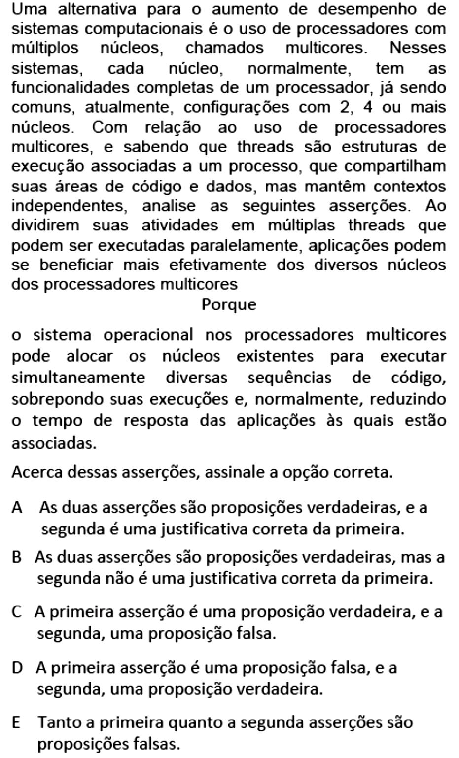 onhecimento specífico iência da omputação QUSTÃO 11......... QUSTÃO 13.