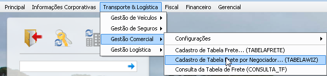 Página 14 Figura 13 - Descrição Após tipo de serviço incluso, cria-se a tabela de frete.