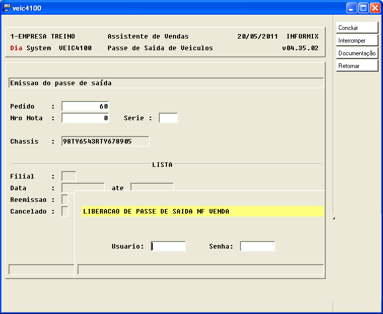 Gerente de Vendas Capitulo 08 Da mesma forma que acontece com a Ordem de Serviço acontece com as parcelas em aberto, abre a permissão para liberação com parcelas em aberto.