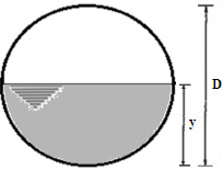 22 3.3.3.4 Seção circular parcialmente cheio Largura da superfície = B Diâmetro da seção = D Profundidade de escoamento = = Y Área (A) =