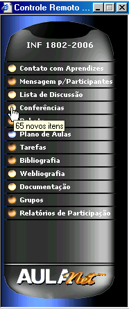 Figura 5. Plano de Aulas Para navegar no curso, o participante tem a sua disposição um menu de serviços representado graficamente através de uma figura de controle remoto (Figura 6).