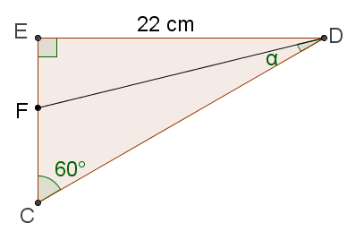 4) Considere a figura a seguir. Sabendo-se que (Use a aproximação ), determine o valor aproximado do segmento EF.