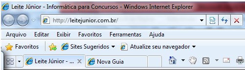 ABRINDO UMA NOVA GUIA / ABA DE NAVEGAÇÃO (NAVEGAÇÃO EM GUIAS / ABAS) Ao pressionar (CTRL+T) ou clicar no menu