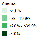 Prevalência de anemia em mulheres em idade fértil segundo região - PNDS, 2006.