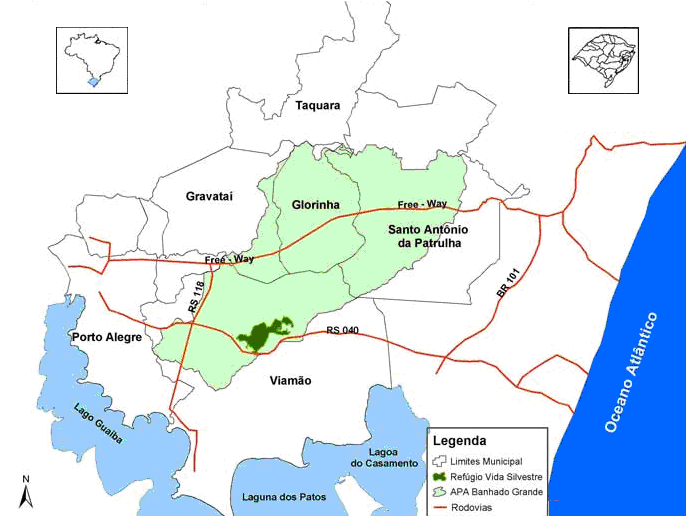 Área de Estudo Figura 1 - APA Banhado Grande e a localização aproximada da área de