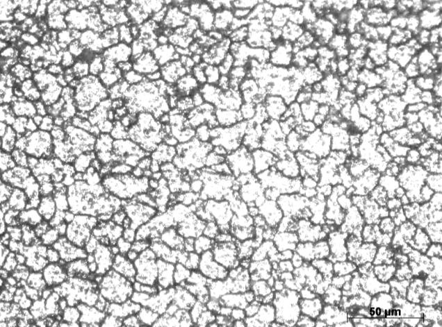 FIGURA 4: Micrografia da fita C80U Mod. temperada e revenida, com 51% de deformação (esp.: 1,24 mm). Tamanho de grão austenítico médio: 8,0 μm conforme ASTM E112-2010 método de interceptos.