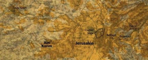 Pegadas da nossa fé 1 Ain Karim, a pátria do Precursor Ain Karim é uma pequena povoação situada a cerca de seis quilómetros a oeste da Cidade Velha, nos arredores da atual Jerusalém.
