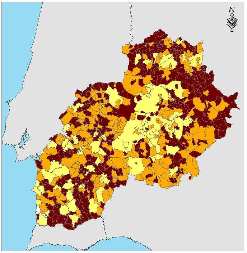 ÍNDICE DE RURALIDAD População total Variação da população 1991-2001 Densidade populacional Índice de envelhecimento Sector de actividade predominante Nível de qualificação predominante