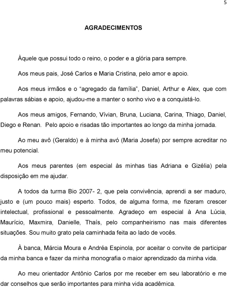 Aos meus amigos, Fernando, Vívian, Bruna, Luciana, Carina, Thiago, Daniel, Diego e Renan. Pelo apoio e risadas tão importantes ao longo da minha jornada.