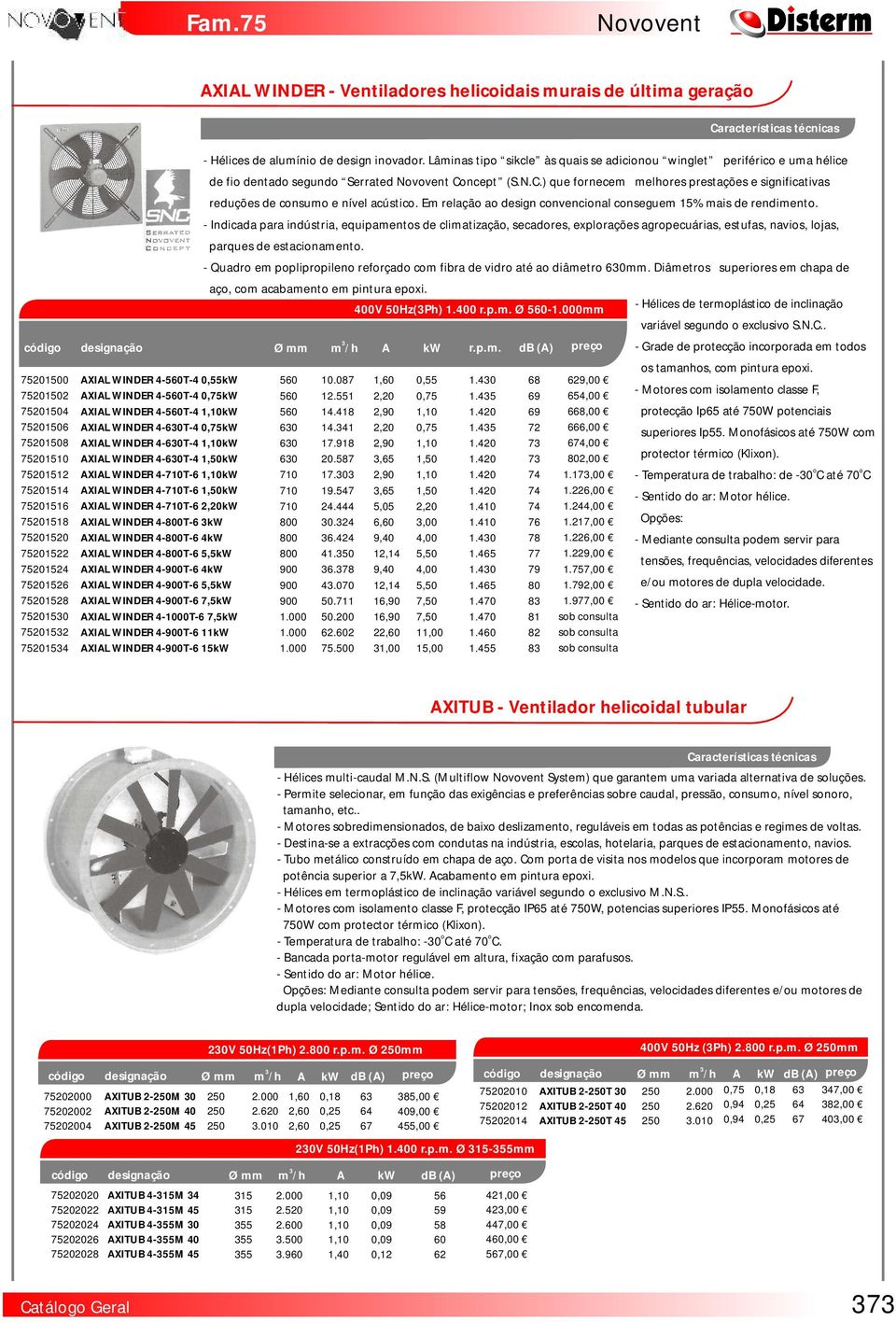 INDER 4T6 5,5k XIL INDER 4T6 7,5k XIL INDER 40T6 7,5k XIL INDER 4T6 11k XIL INDER 4T6 15k XIL INDER Ventiladres helicidais murais de última geraçã Hélices de alumíni de design invadr.