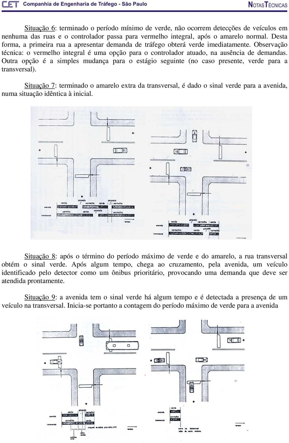 Outra opção é a simples mudança para o estágio seguinte (no caso presente, verde para a transversal).